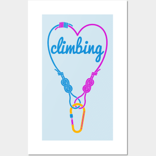Rock climbing rope love to climb Posters and Art